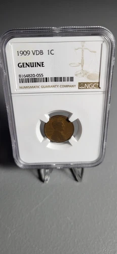 1909 VDB 1c Lincoln Wheat Cent Penny NGC Genuine. 