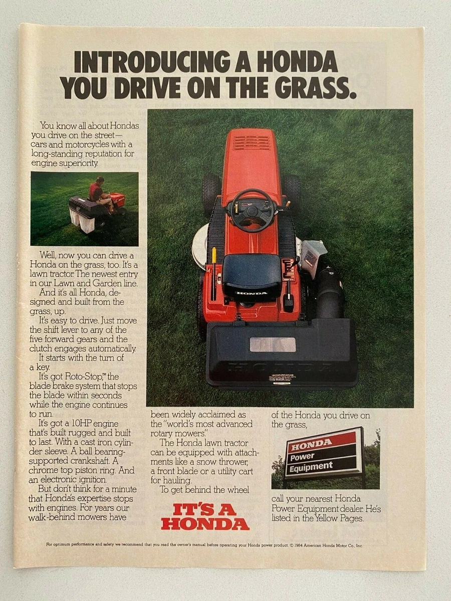 Honda Mowers Roto Stop Vintage 1984 Print Ad eBay