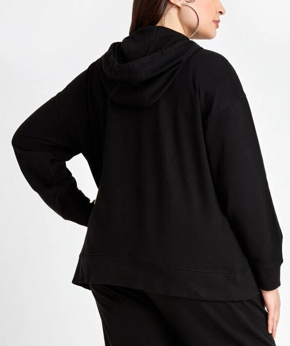 DKNY Sport Plus Size Logo Hoodie Black