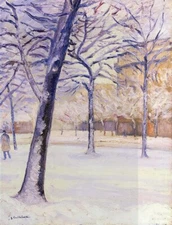 Gustave Caillebotte Park in the Snow 1888 17"x 22" Archival Art Print