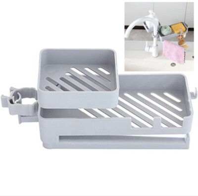 Küche Aufbewahrung Spüle Regal Wasserhahn Schwamm Seife Organizer Stoff Abtropfgestell Halter