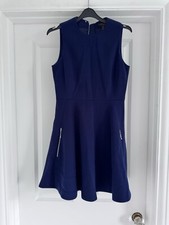 Louis Vuitton Size 36 Blue Wool Sleeveless Genuine Designer Mini Dress Authentic