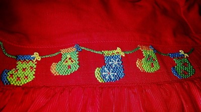 vive la fete christmas dress Vive La Fete Baby Girls Smocked Embroidered Reindeer Christmas Dress Sz6m