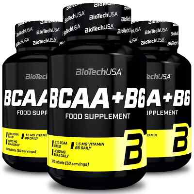BCAA + B6 - 100 Tabl Branched Chain Amino Acids Muscle Growth Whey Protein Pills