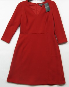 Polo Ralph Lauren Red Dobby Fit-and-Flare Polyester Dress Size 6 (Small) NWT | eBay