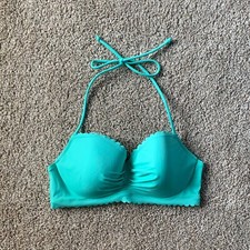 Victoria's Secret Mint Green Scalloped Bikini Swim Top 💫  Womens Size 34C 34 C