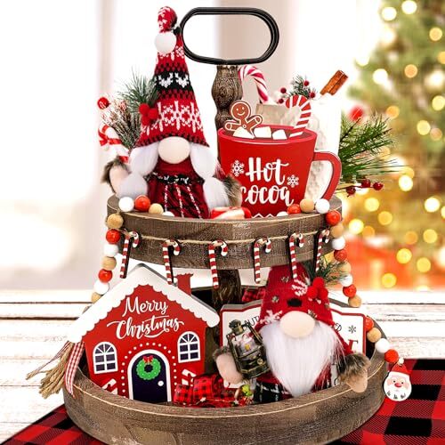 2 Pcs Small Christmas Gnomes Plush Elf Decorations,Handmade