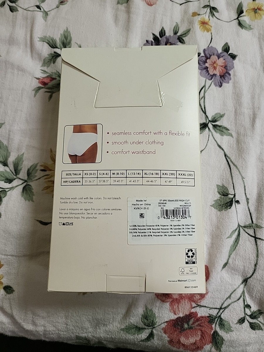 SECRET TREASURES LADIES HI CUT SEAMLESS UNDERWEAR Total 6