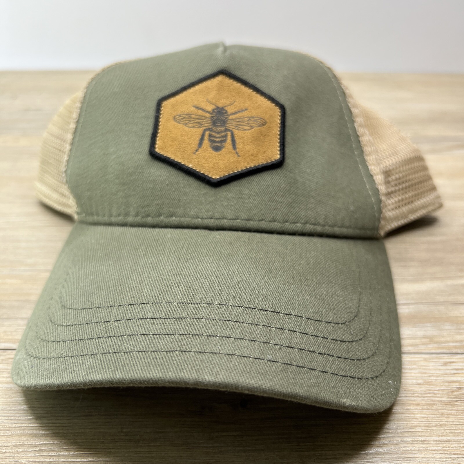 Bee Patch Gray Adjustable Hat Adult Size Baseball… - image 2