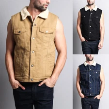 Men's Sherpa Faux Shearling Heavyweight Work Vest Jacket -Dk113(T1G)-DK106(J14A)