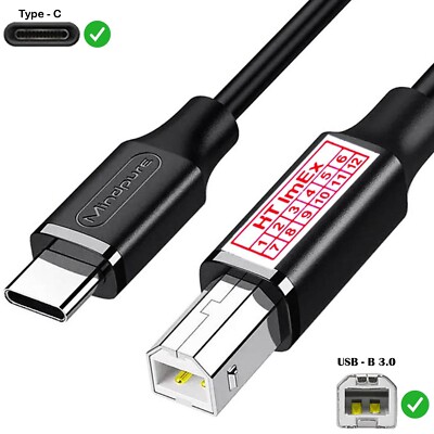 Typ C auf B Midi Interface Kabel für Drucker Handy USB C auf USB 2.0 B Midi