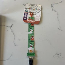 New Ulubulu Universal Pacifier Clip Santa Claus on Sleigh & Reindeer M1