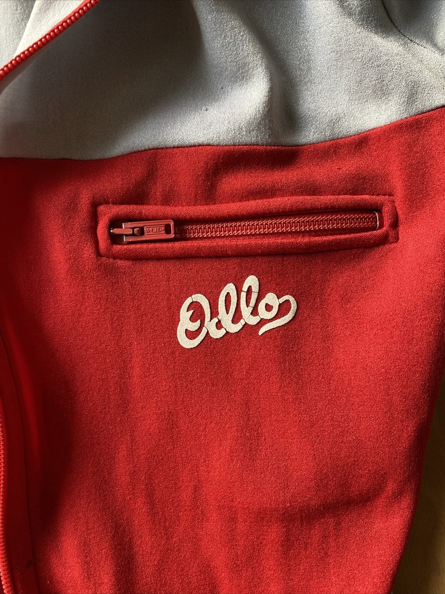 Combinaison De Ski Vintage Odlo Of Norway - Taille L - Bleu Et Rouge - Années 80