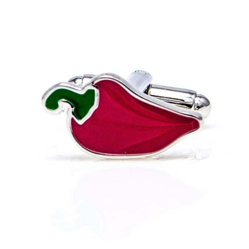 Spicy Chili Red Pepper Pair Cufflinks Wedding Fancy Gift Box & Polishing Cloth - Picture 2 of 7