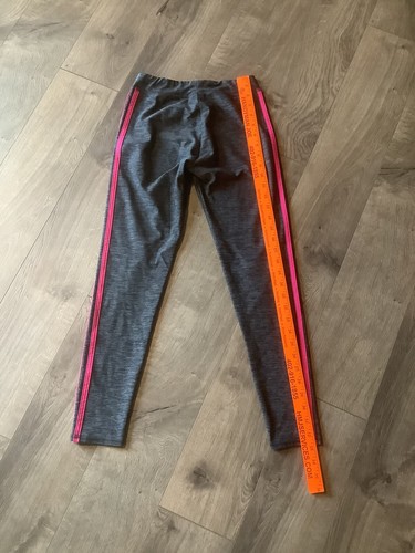 Adidas Girls Youth Size 14 Large Gray Pink Elastic Waist Stretch Leggings EUC - Picture 8 of 9
