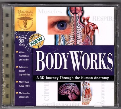 The Learning Co. BODY WORKS plus HOME MEDICAL ADVISOR CD ROM 2 pack NEW