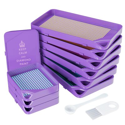 10 PCS Interlocking Diamond Painting Schiffchen Set, Stackable Tablett