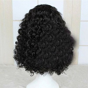 18 Inch Women Short Curly Hair Wig Ombre Black Afro Kinky Curly