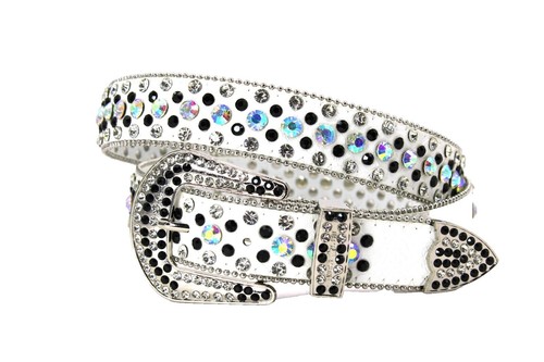 DND4DES Studded White Rhinestone Belt | eBay