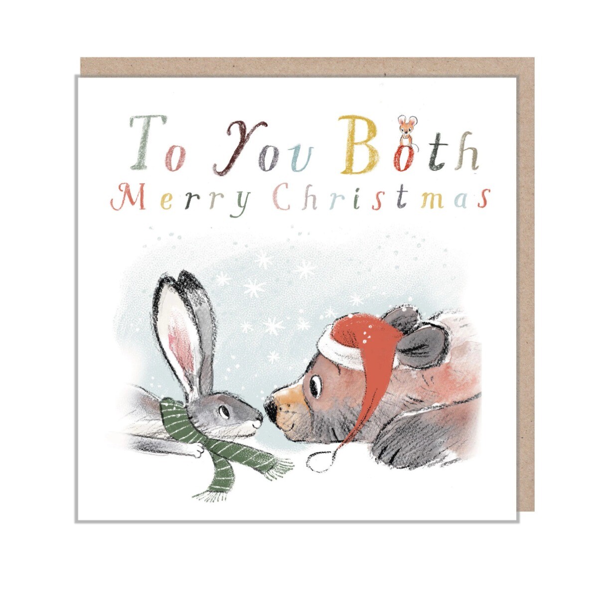 Cute Bear and Hare To You Both Christmas Card – Paper Shed Illustrated Design