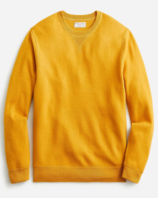 NWT Wallace & Barnes J Crew 100% Merino Wool Crewneck Sweatshirt Sweater Gold