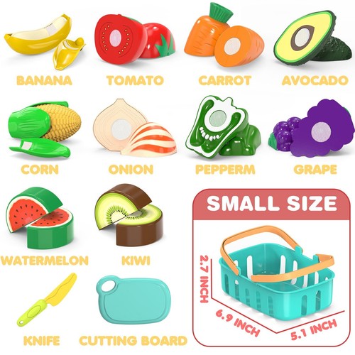Cutting Play Food Toys for Kids Pretend Play Kitchen Accessories Fake Fruits/V - Picture 3 of 6