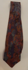 VINTAGE Domani Men's Neck Tie Abstract People Amber Design - Made In USA 1980s