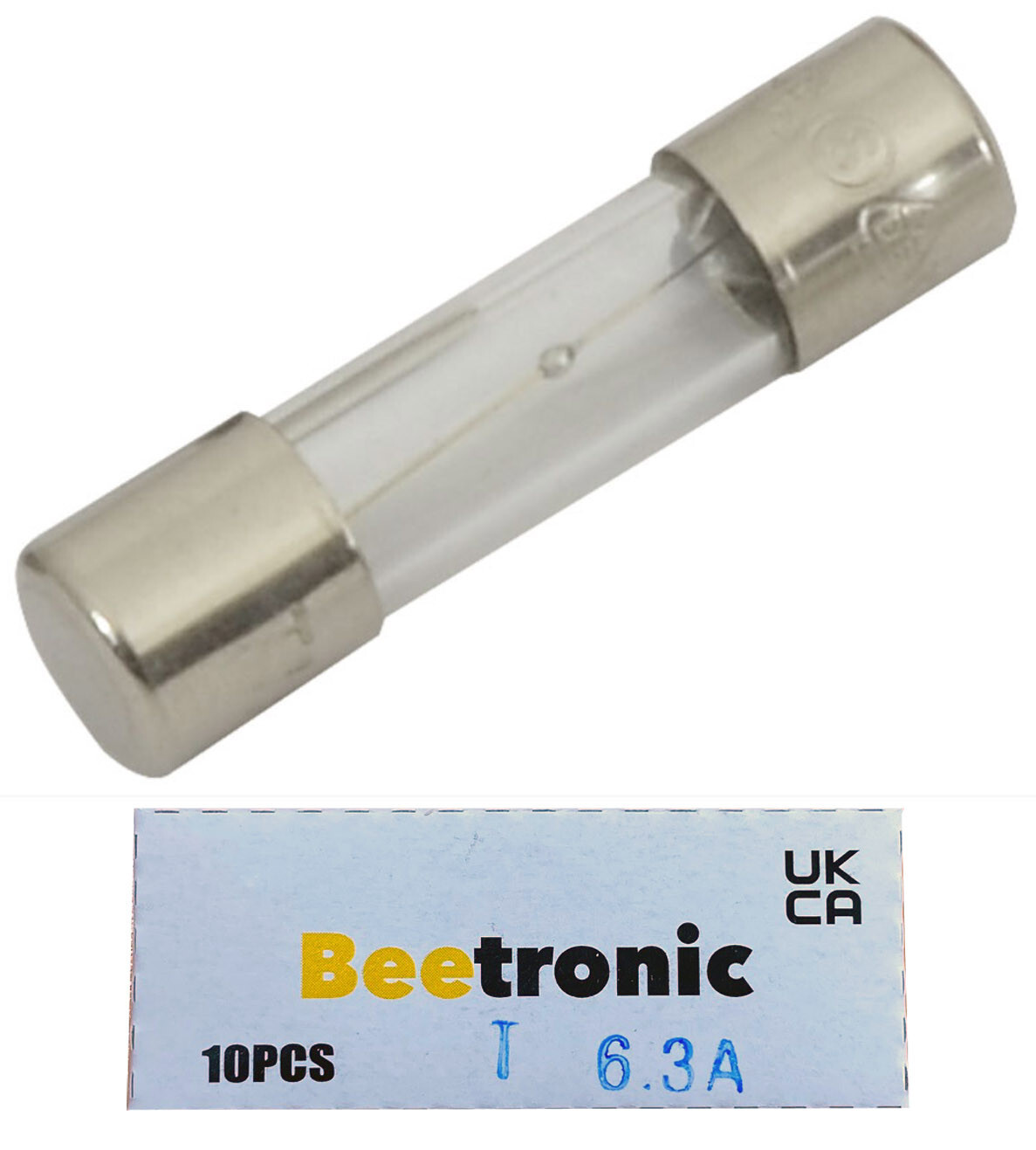 Beetronic 10 x T6.3A 6.3A 6.3 Amp Anti-Surge Time Delay Glass Fuse 20x5mm 250v