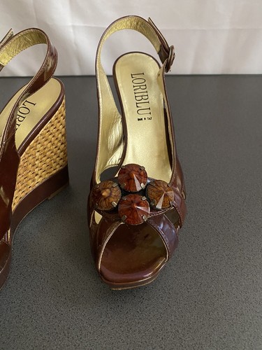 LORIBLU scarpe sandali con plateau zeppa pelle numero 38, - Foto 11 di 11