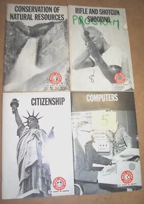 BSA LOT Boy Scout DISCONTINUED Merit Badge Books COMPUTERS SKIING RIFLE SHOOTING