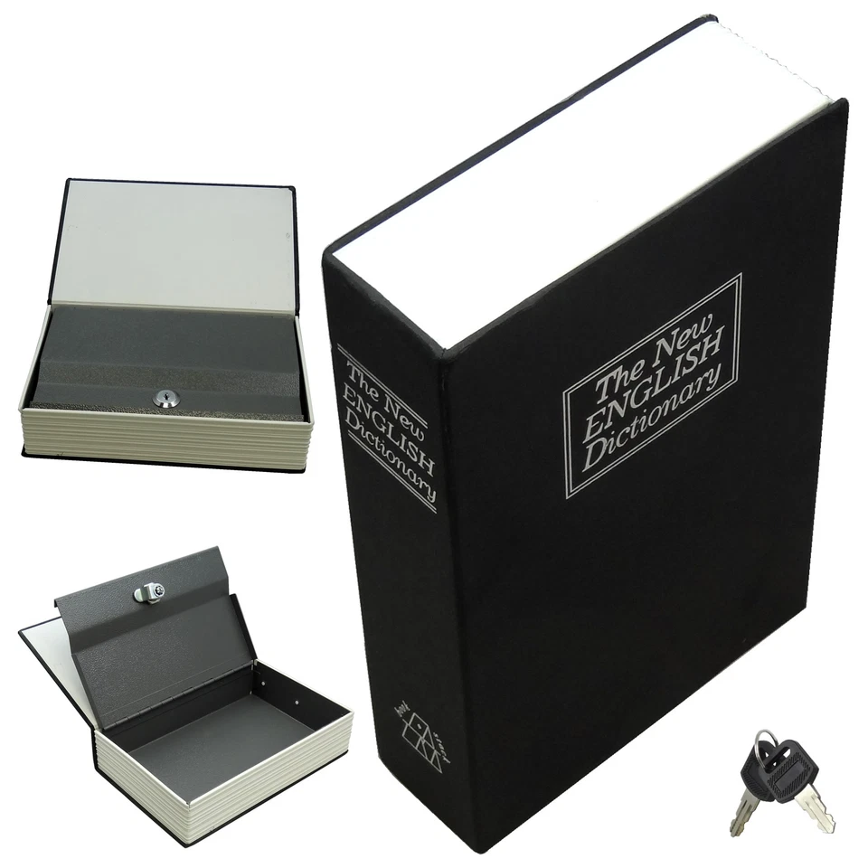 Secret Book Hidden Safe With Key Lock Book Safe In Black(Large Size)Dictionary