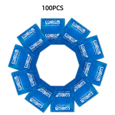 100PCS Ultra Thin Latex Kondome Extended Pleasure Extra Time Bulk Pack Sex Delay