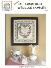 Rosewood Manor Designs / Karen Kluba  Q-1117 Baltimore Rose Wedding Sampler