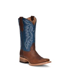 Circle G by Corral Youth Western Embroidery Brown  Blue Boots J7103