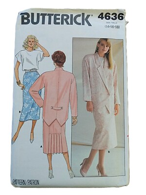 Suit Sewing Pattern Skirt Jacket Top Plus Size 14-18 Butterick 4636 UNCUT FF