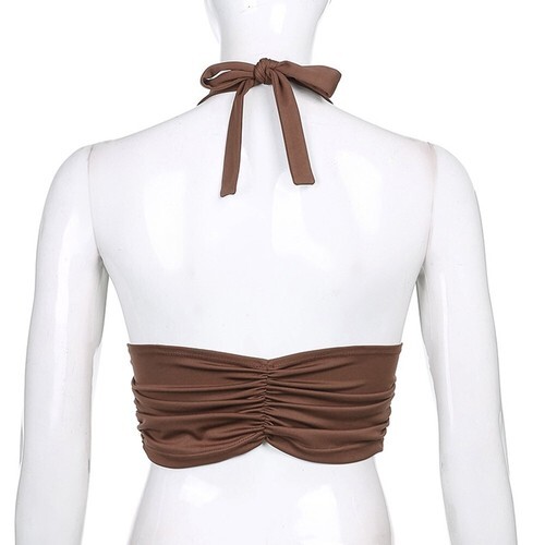 Women Sleeveless Tank Sexy Halter Crop Tops Clubwear Backless Bandage Vest New - Bild 7 von 14