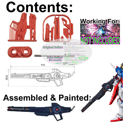 for HG 1/144 Destiny Anubis Type 35 Prototype Advanced Railgun Spec II 2 TX023