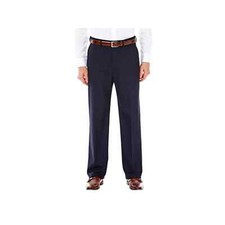 J.m. Haggar Men's Classic Regular Fit Stretch Dress Pants 38x32 In Dark Navy