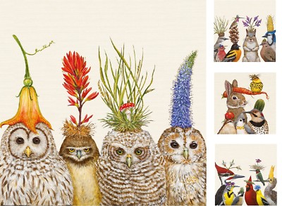 20 Servietten''VICKI SAWYER''Auswahl Eulen-Hase-Vögel*33x33 ppd Eule Vogel Specht
