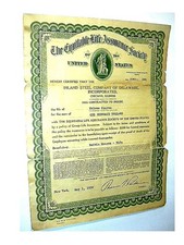 1930 THE EQUITABLE LIFE ASSURANCE SOCIETY  INLAND STEEL Policy Wheelwright Mines