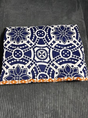 Twin Studio 3B Reversible Cotton Duvet Cover Navy & Orange 64 x84 