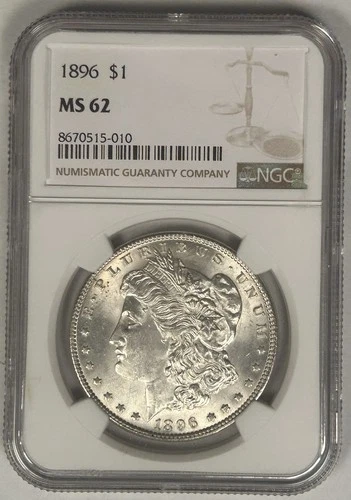 1896 Morgan Silver $1 Dollar Coin NGC MS 62