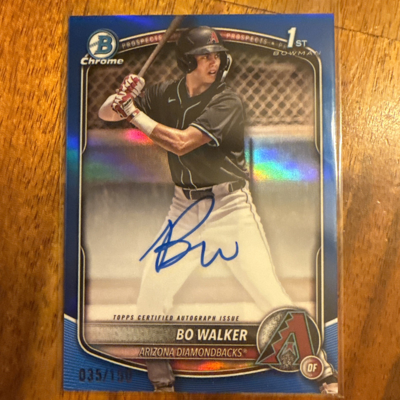 2025 Bowman Chrome Bo Walker #CPA-BWA 1st Blue Refractor Auto /150