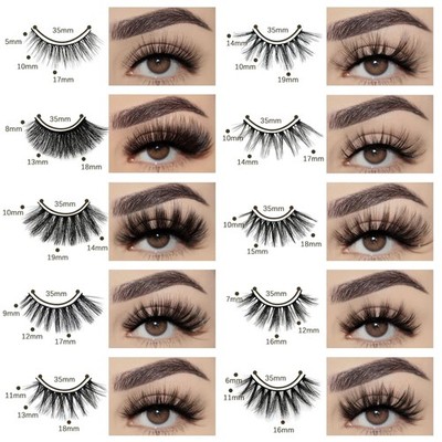 Portable Individual Boxes, 50 Pairs 10 Styles Lashes