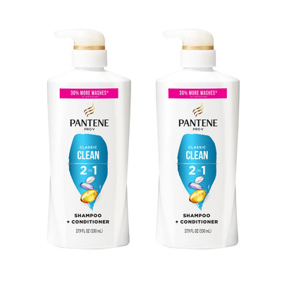 Pantene Pro-V Classic Clean 2-in-1 Shampoo + Conditioner Pump, 17oz (pack of 2)