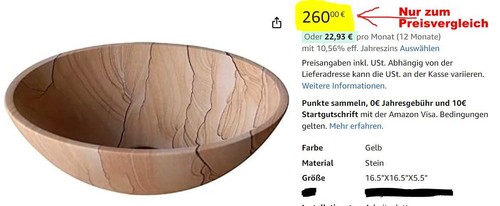 Stein Obst Schale Handarbeit Ruinenmarmor Landschaftsmarmor Paesina beige ø 30cm - Bild 14 von 22