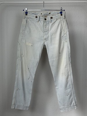 RRL Double RL Hickory Stripe Painter Pants Distressed Splatter Workwear W30
