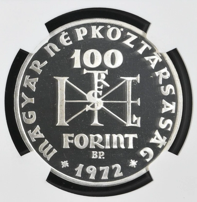 1972 BP Hungary S100F Forint King Saint Stephen Silver Coin NGC PF 68 UC - Image 3 of 4