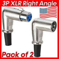 Right Angle XLR Connector M/F 3Pin Audio Jack Solder Type Microphone Connector
