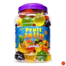 Funtasty Fruit Squeezable Jellies Tik Tok Candy Assorted Flavors, 40 Count Jar